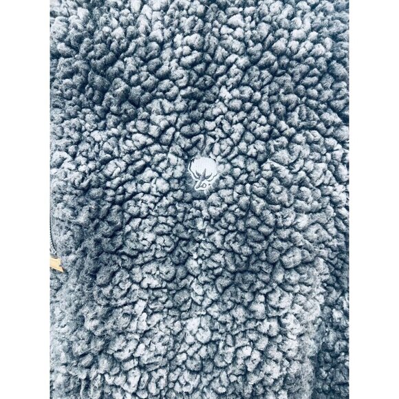 Simply Southern Women’s Jacket Faux Fur Sherpa Quarter Zip Pullover Gray Size S - Picture 12 of 12